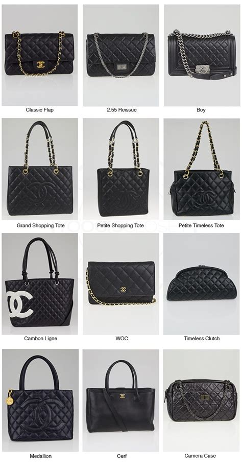 chanel bags models names|list of Chanel handbag styles.